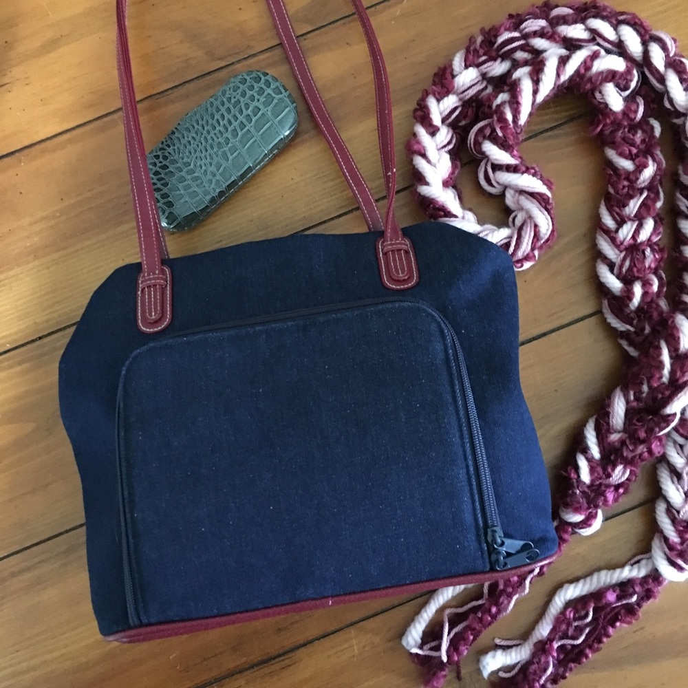 🔴 Blue Denim with Red Handles Bag - Picture 7 of 7